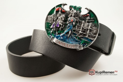 Кожаный ремень с пряжкой "CAMELOT" (Камелот) 3D - kupiremen.ru