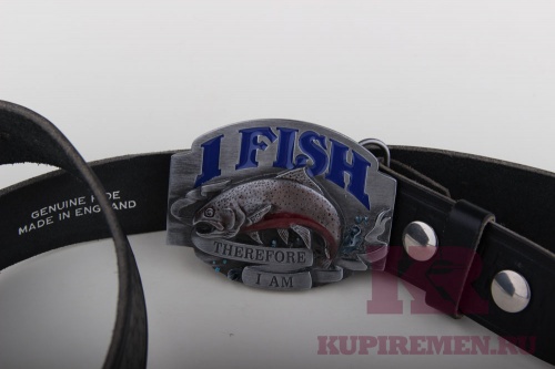 Кожаный ремень с пряжкой "Я рыба" - kupiremen.ru