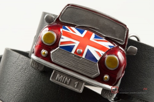 Ремень "MINI" 3D (автомобиль Mini, красный ) - kupiremen.ru
