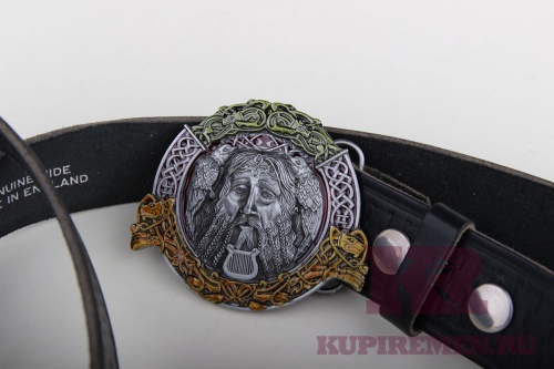 Кожаный ремень с пряжкой "CELTIC GOD OF MUSIC" - kupiremen.ru