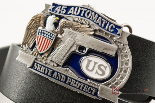 Кожаный ремень с пряжкой "COLT 45" (Кольт 45 калибра) 3D - kupiremen.ru