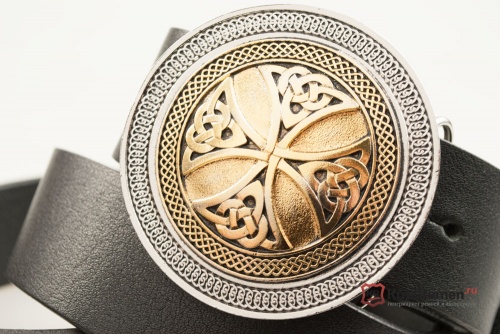 Кожаный ремень с пряжкой "CELTIC CROSS" (Кельтский крест) 3D - kupiremen.ru