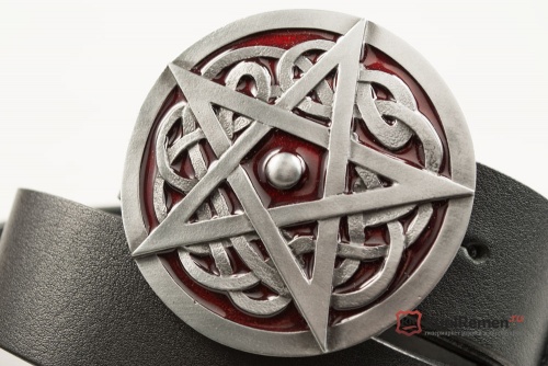 Кожаный ремень с пряжкой "PENTAGRAM"  - kupiremen.ru