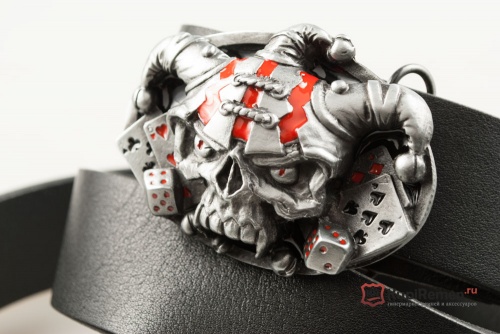 Ремень с литой пряжкой "JESTER" (Шут) 3D - kupiremen.ru