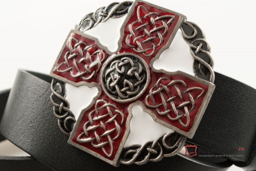 Кожаный ремень с пряжкой "CELTIC CROSS" (Кельтский крест) 3D - kupiremen.ru