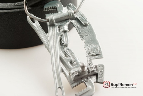 Кожаный ремень с пряжкой "Plumber" (Сантиехник) - kupiremen.ru