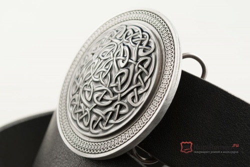 Кожаный ремень с пряжкой "ROUND CELTIC" (Кельтский узор) - kupiremen.ru