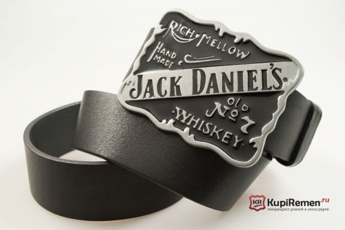 Кожаный ремень с пряжкой "JACK DANIEL'S" - kupiremen.ru