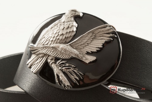 Кожаный ремень с пряжкой "Семья орлов" 3D - kupiremen.ru