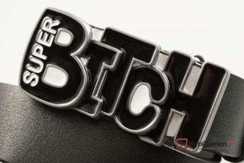 Ремень с пряжкой "SUPER BITCH" 3D - kupiremen.ru