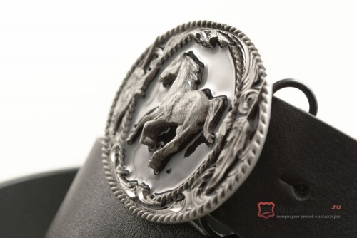 Кожаный ремень с пряжкой "RUNNING HORSE" (Бегущая лошадь) 3D - kupiremen.ru