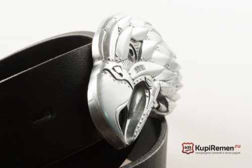 Кожаный ремень с пряжкой "CYBORG EAGLE HEAD" (Голова орла-киборга) - kupiremen.ru