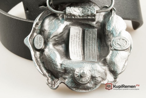 Кожаный ремень с пряжкой "Пиратский череп с якорем" 3D - kupiremen.ru
