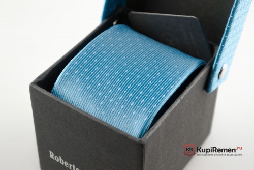 Бирюзовый узкий галстук Roberto Fzancrin в коробке - kupiremen.ru