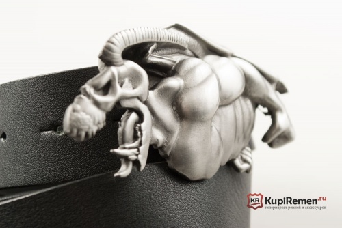 Кожаный ремень с пряжкой "STEALTH" (Невидимый) 3D - kupiremen.ru