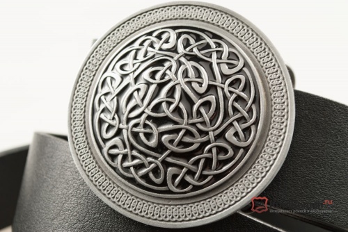 Кожаный ремень с пряжкой "ROUND CELTIC" (Кельтский узор) - kupiremen.ru