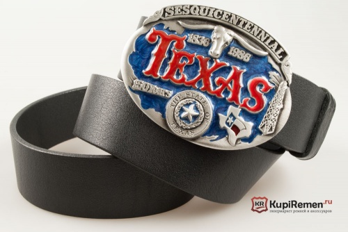 Кожаный ремень с пряжкой "TEXAS" (Техас) - kupiremen.ru