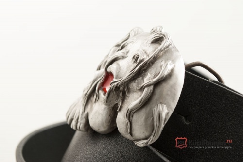 Кожаный ремень с пряжкой "SKULL" (Череп) 3D - kupiremen.ru