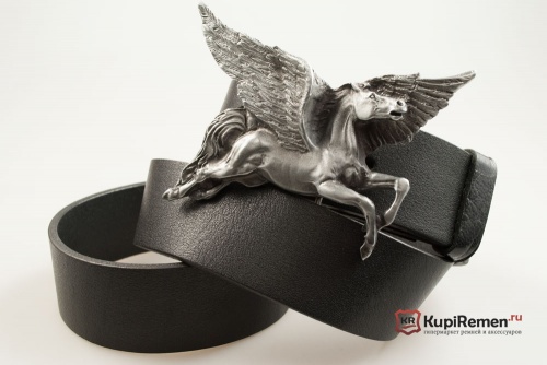 Кожаный ремень с пряжкой "Пегас" 3D - kupiremen.ru