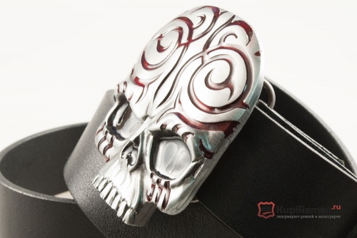 Кожаный ремень с пряжкой "SCRIM SKULL" (Череп) 3D - kupiremen.ru