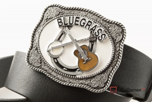 Кожаный ремень с пряжкой "BLUEGRASS"  - kupiremen.ru