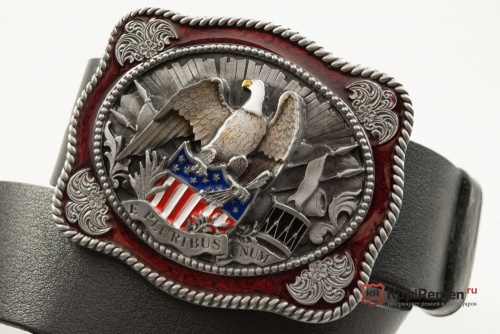 Кожаный ремень с пряжкой "PATROTIC EAGLE" (Патриотический орёл) 3D - kupiremen.ru