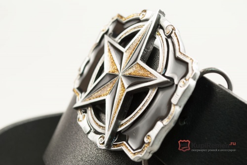 Кожаный ремень с пряжкой "NAUTICAL STAR" (северная звезда) - kupiremen.ru