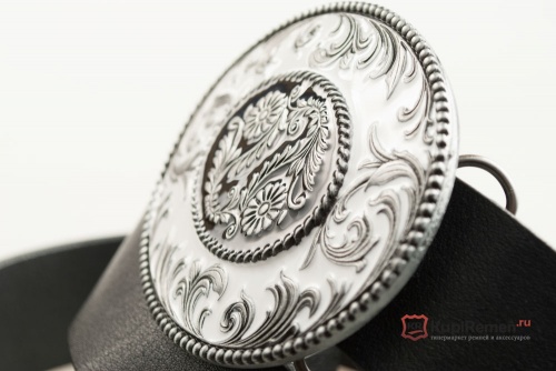 Кожаный ремень с пряжкой "OVAL SCROLLS" (Овальные завитки) - kupiremen.ru