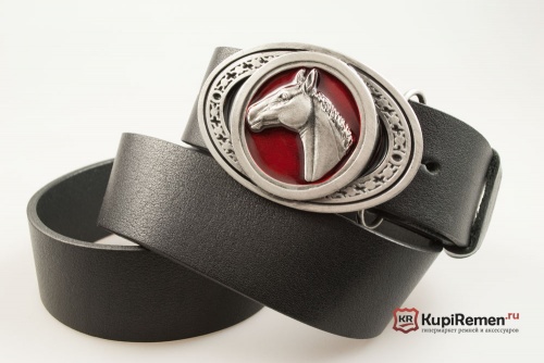 Кожаный ремень с пряжкой "HORSE HEAD" (Голова лошади) 3D - kupiremen.ru