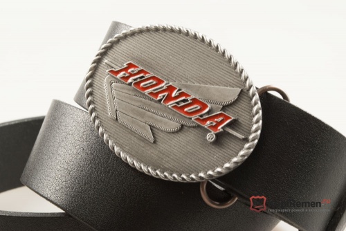 Кожаный ремень с пряжкой "HONDA" - kupiremen.ru