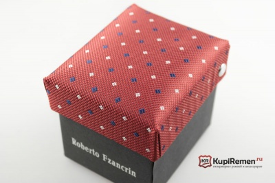 Узкий красный галстук Roberto Fzancrin в коробке - kupiremen.ru