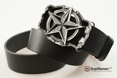 Кожаный ремень с пряжкой "NAUTICAL STAR" (Путеводная звезда) - kupiremen.ru