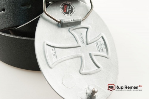 Кожаный ремень с пряжкой "OVAL CROSS" (Крест в овале) - kupiremen.ru