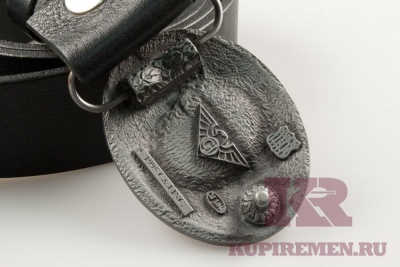 Кожаный ремень с пряжкой "AZTEC design blue" 3D - kupiremen.ru