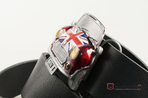 Ремень "MINI" 3D (автомобиль Mini, красный ) - kupiremen.ru