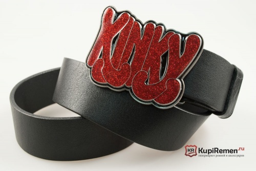 Кожаный ремень с пряжкой "KINKY" (Странный) - kupiremen.ru