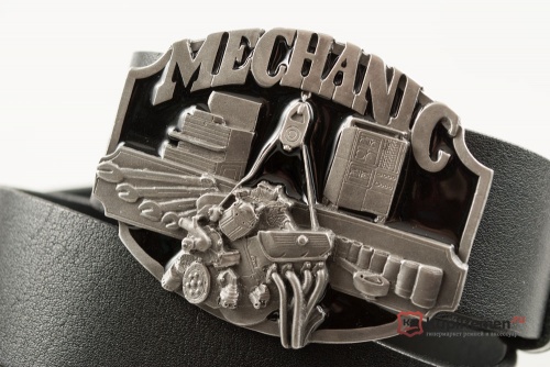 Кожаный ремень с пряжкой "MECHANIC" 3D - kupiremen.ru
