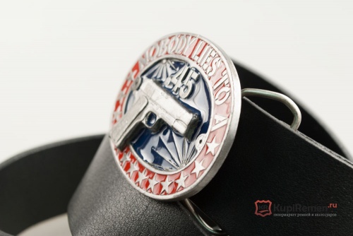 Кожаный ремень с пряжкой "Colt k.45" (Кольт 45 калибра) 3D - kupiremen.ru