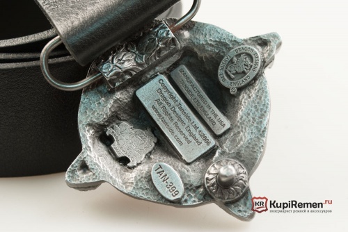 Кожаный ремень с пряжкой "Кинжал с драконом" 3D - kupiremen.ru