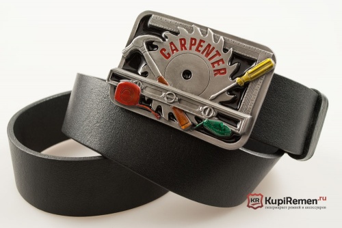 Кожаный ремень с пряжкой "CARPENTER (TOOLS)" (Плотник) 3D - kupiremen.ru