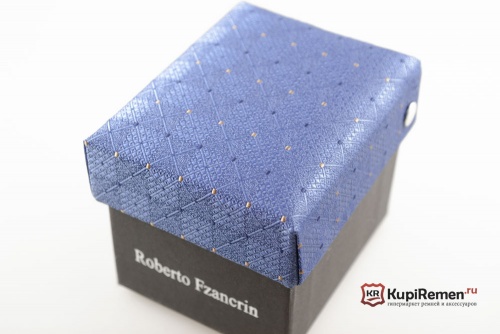 Голубой узкий галстук в коробке Roberto Fzancrin - kupiremen.ru