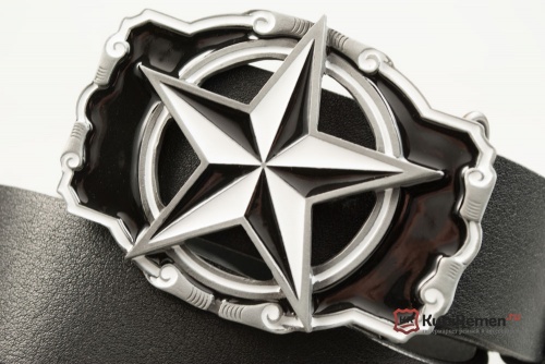 Кожаный ремень с пряжкой "NAUTICAL STAR" (Северная звезда) - kupiremen.ru