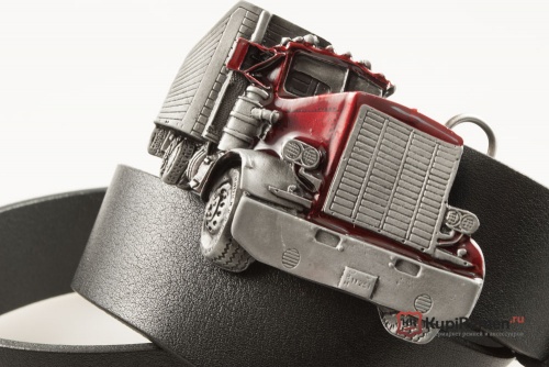 Кожаный ремень с пряжкой "TRUCK" (грузовая машина) - kupiremen.ru