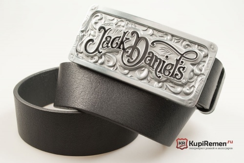 Кожаный ремень с пряжкой "Jack daniel's"  - kupiremen.ru