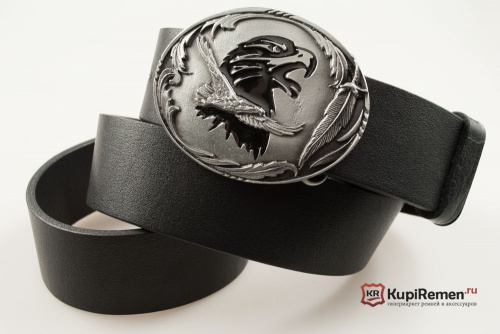 Кожаный ремень с пряжкой "EAGLE IN FLIGHT" (Полёт орла) 3D - kupiremen.ru
