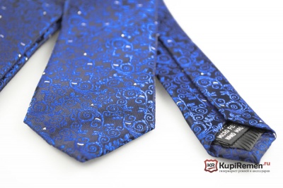 Синий мужской галстук Roberto Fzancrin узор пейсли - kupiremen.ru