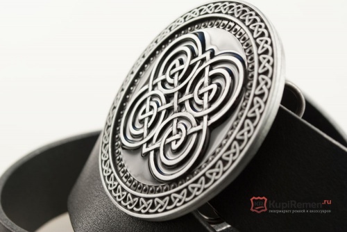Кожаный ремень с пряжкой "CELTIC ROUND SWIRL" (Кельтский водоворот) - kupiremen.ru