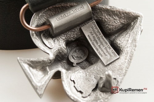 Кожаный ремень с пряжкой "SKULL AND DAGGER IN SPADE" (Череп с кинжалом) 3D - kupiremen.ru