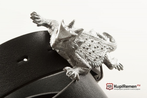 Кожаный ремень с пряжкой "HORNED TOAD" (Рогатая ящерица) - kupiremen.ru