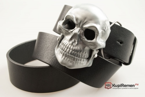 Кожаный ремень с пряжкой "SKULL" (Череп с подвижной челюстью) 3D - kupiremen.ru